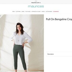 NWT Maurices Gray Crop Bengaline Pants